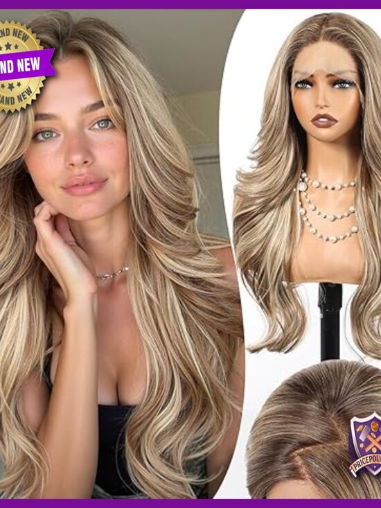 26 Inch Synthetic Lace Front Wig Heat Resistant Layered Waves Glueless main image 4
